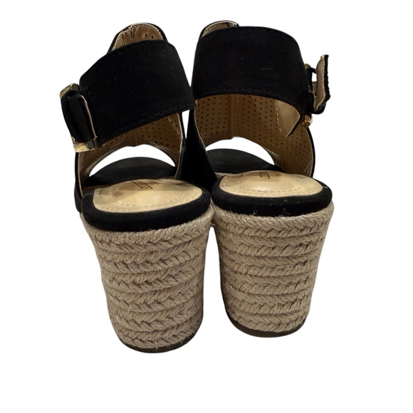 Liz Claiborne Wedge Sandals Size 7.5 Black - Picture 6 of 10